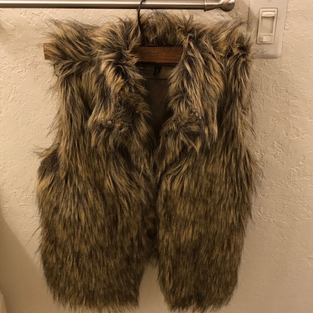Faux fur vest jacket